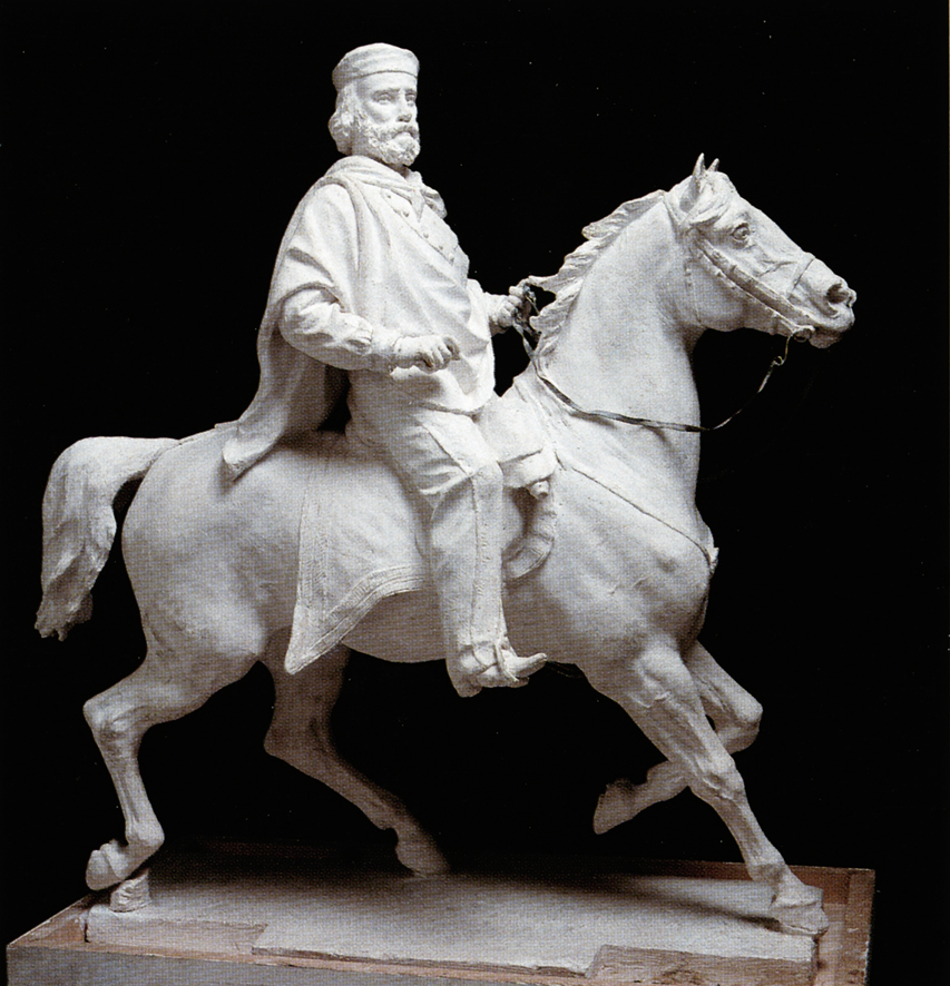 Giuseppe Garibaldi, bozzetto della statua equestre, ritratto (statua equestre, opera isolata) di Alfonso Balzico (XIX)