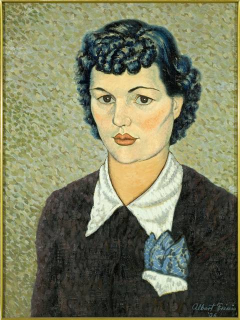 Portrait of a girl, ritratto di ragazza (dipinto) di Albert Friscia (sec. XX)