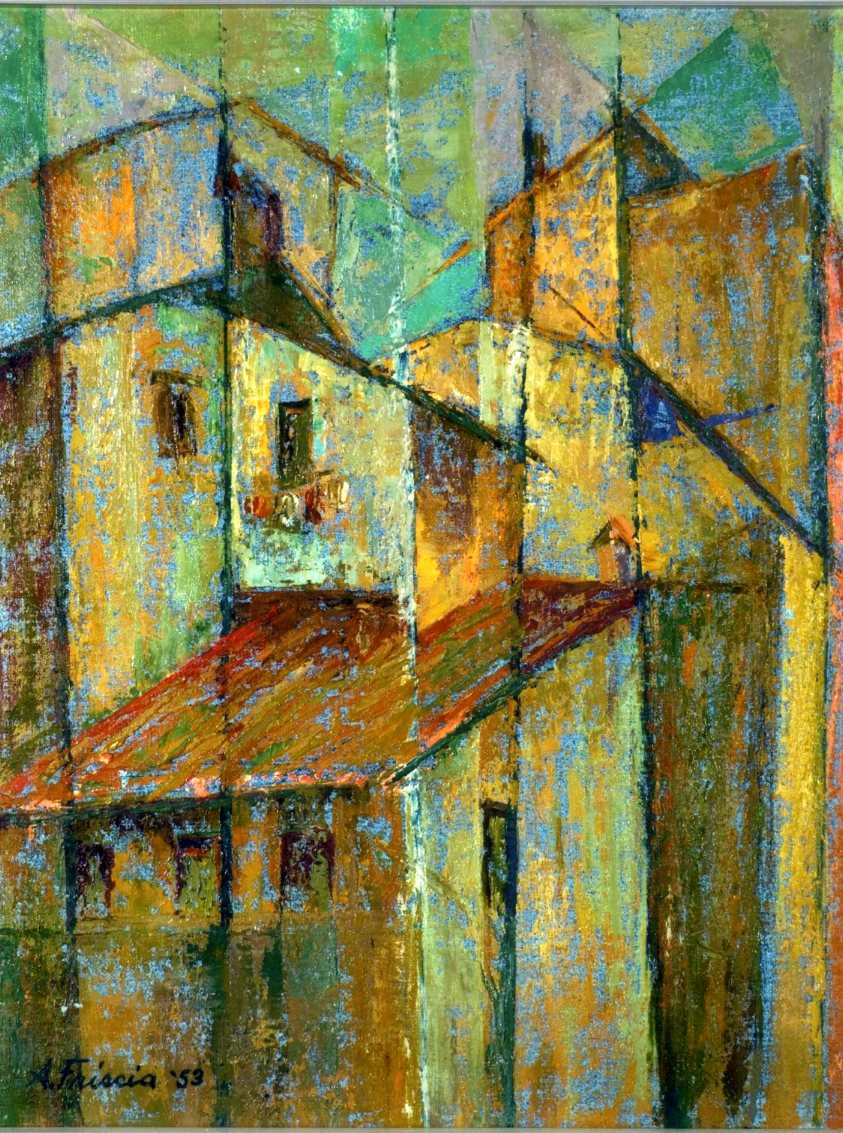 Old Houses, case (dipinto) di Albert Friscia (sec. XX)