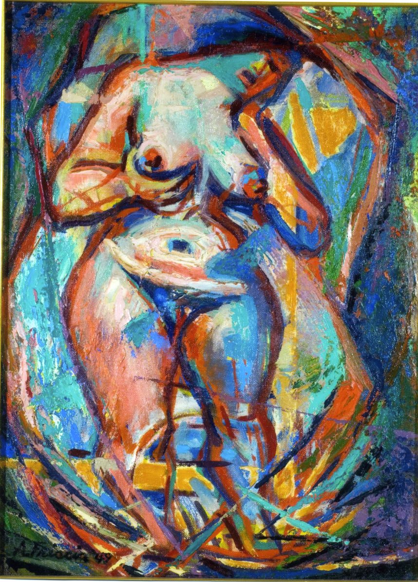 Aftermath, Nudo femminile (dipinto) di Albert Friscia (sec. XX)
