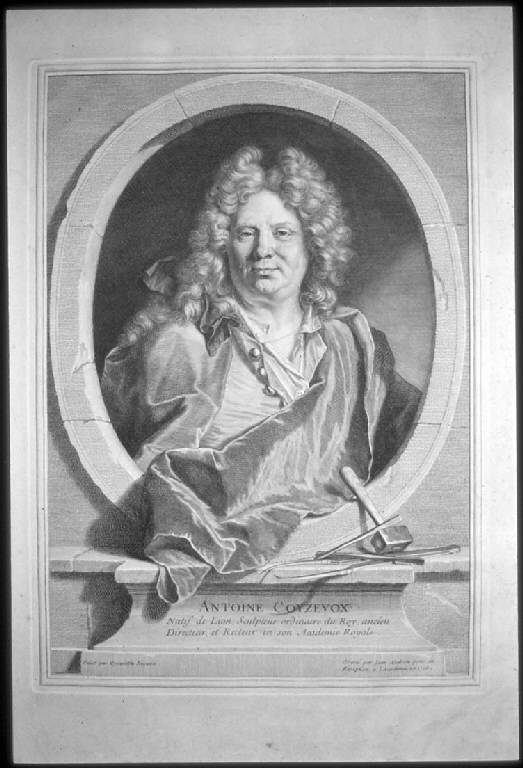 Ritratto di Antoine Coyzevox (stampa) di Audran Jean, Rigaud Hyacinthe (sec. XVIII)