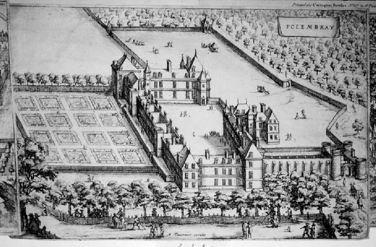 Veduta del castello di Folembray (stampa smarginata, elemento d'insieme) di Tavernier Melchior (secc. XVI/ XVII)