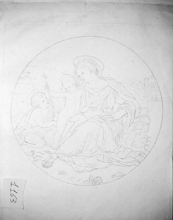 Madonna con Bambino e san Giovannino (stampa) - scuola italiana, scuola italiana (prima metà sec. XIX)