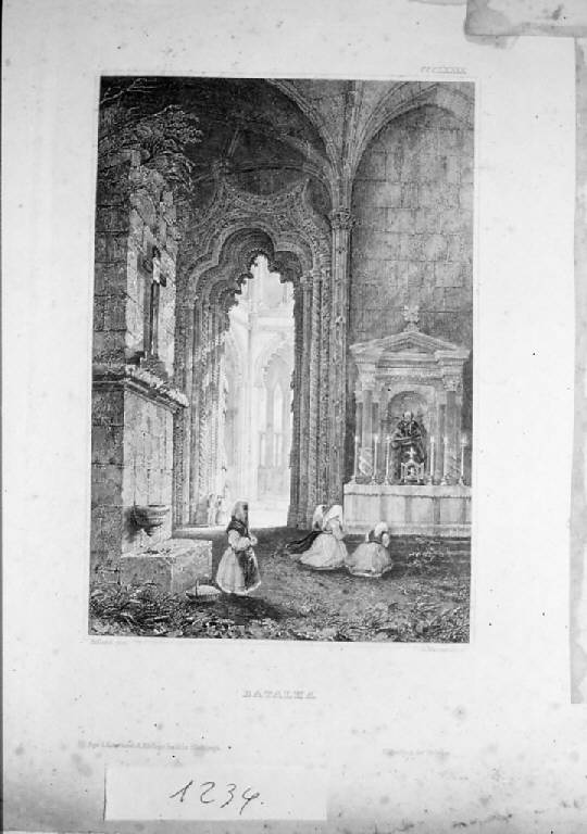 Veduta di Batalha (stampa, elemento d'insieme) di Metzeroth Bernhard, Lauri Pietro (sec. XIX)