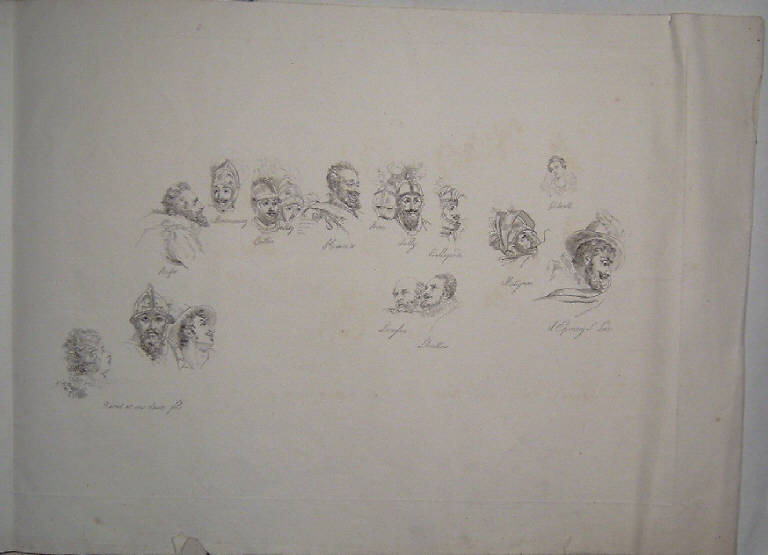 Ritratto di vari personaggi storici (stampa) - scuola francese (prima metà sec. XIX)