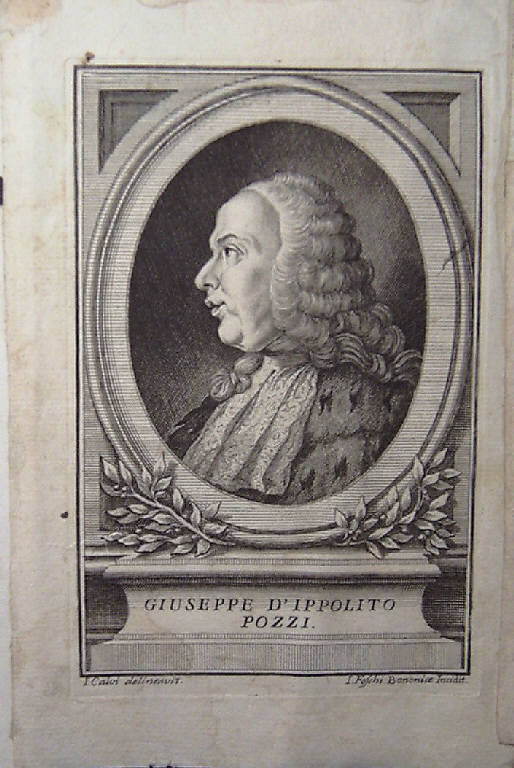 Ritratto di Giuseppe Pozzi (stampa) di Foschi Giuseppe, Calvi I (seconda metà sec. XVIII)