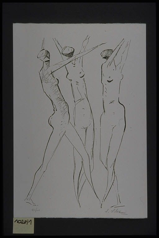 Figure femminili nude (stampa, elemento d'insieme) di Silvani Luciano, Silvani Luciano (terzo quarto sec. XX)