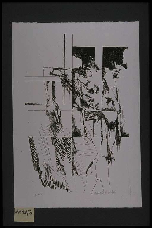 Figura femminile nuda (stampa, elemento d'insieme) di Ruggiero Rosario, Ruggiero Rosario (terzo quarto sec. XX)
