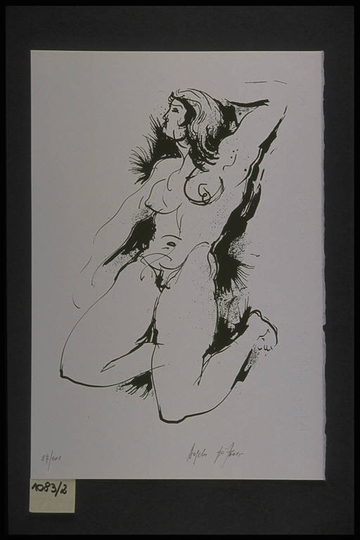 Figura femminile nuda (stampa, elemento d'insieme) di Di Fonzo Angelo, Di Fonzo Angelo (terzo quarto sec. XX)
