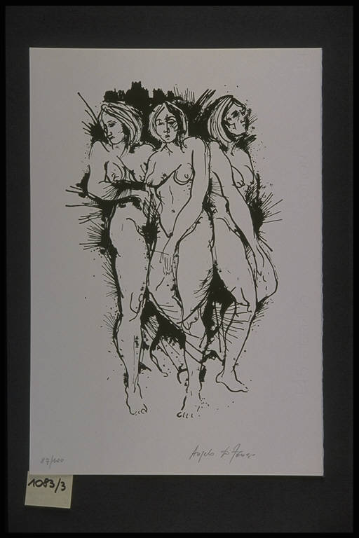 Figure femminili nude (stampa, elemento d'insieme) di Di Fonzo Angelo, Di Fonzo Angelo (ultimo quarto sec. XX)