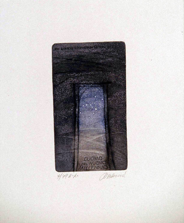 Paesaggio con porta (ex libris) di Votavova Blanka, Votavova Blanka (ultimo quarto sec. XX)