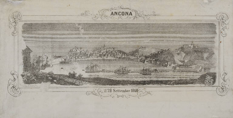 Veduta del porto di Ancona (stampa) di Marchetti (seconda metà sec. XIX)