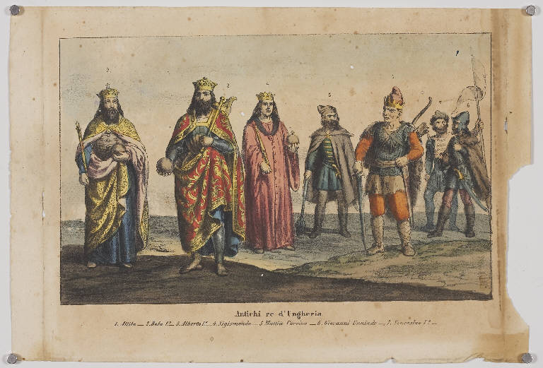 Re d'ungheria (stampa colorata a mano) - ambito italiano (seconda metà sec. XIX)