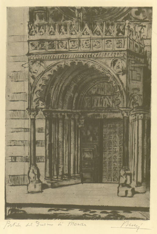 Portale del Duomo di Monza, Portale del Duomo di Monza (stampa) di Bucci Anselmo (sec. XX)