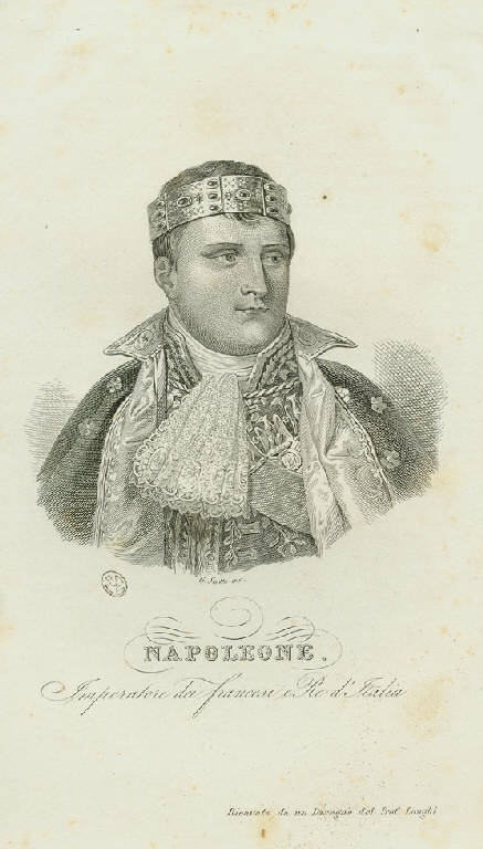 Ritratto di Napoleone Bonaparte imperatore (Stampa smarginata) di Scotto G, Longhi Giuseppe (sec. XIX)