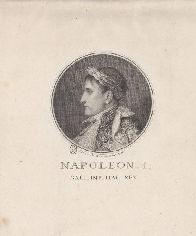 Ritratto di Napoleone Bonaparte imperatore (Stampa smarginata) di Longhi Giuseppe, Longhi Giuseppe (sec. XIX)