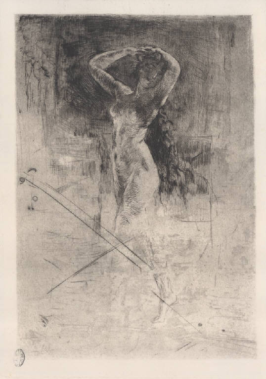 Nudo femminile (stampa) di Bianchi Mosè, Bianchi Mosè (sec. XIX)