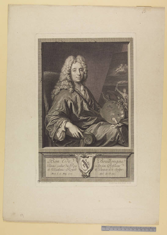Autoritratto del pittore Bon de Boullogne (stampa) di Tardieu Jacques Nicolas, Boullogne Bon (sec. XVIII)
