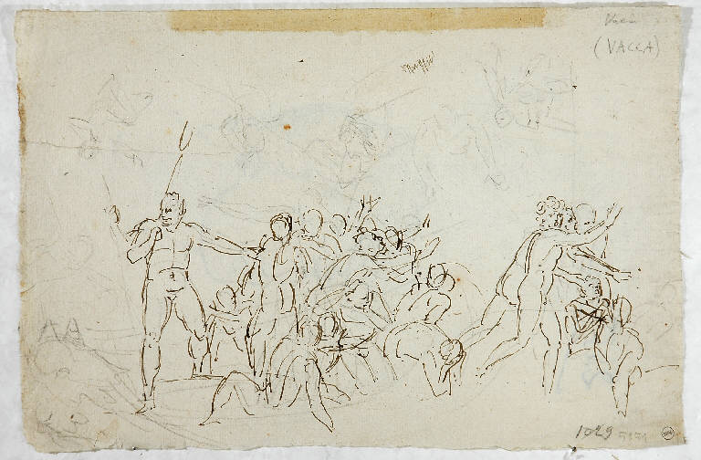 Scena di lotta, FIGURE (disegno, opera isolata) di Vacca Luigi (sec. XIX)