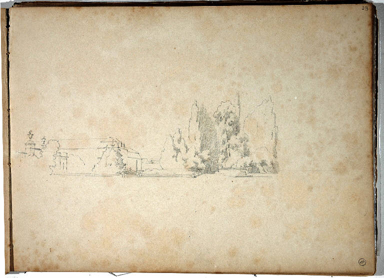 PAESAGGIO (disegno, elemento d'insieme) di Bossoli Carlo (prima metà sec. XIX)