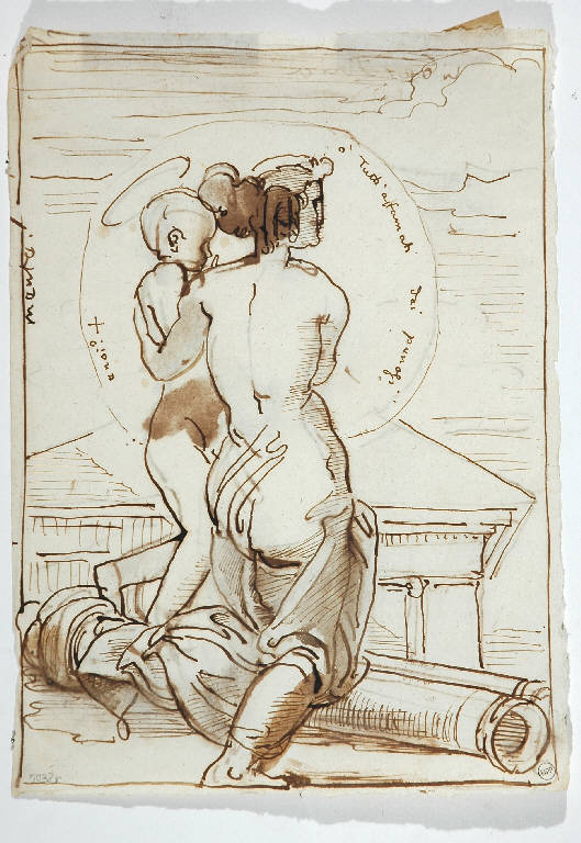 MADONNA CON BAMBINO (disegno, opera isolata) di Duranti Fortunato (secondo quarto sec. XIX)