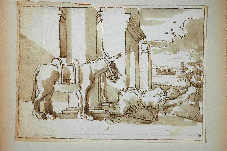 Scena con figure (disegno, opera isolata) di Duranti Fortunato (secondo quarto sec. XIX)