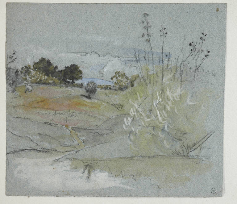 Paesaggio (disegno, opera isolata) di Bertelli Luigi (secc. XIX/ XX)