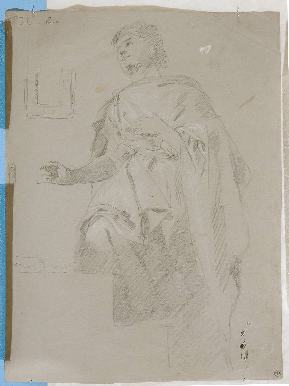 Figura maschile (disegno, opera isolata) - ambito italiano (primo quarto sec. XIX)