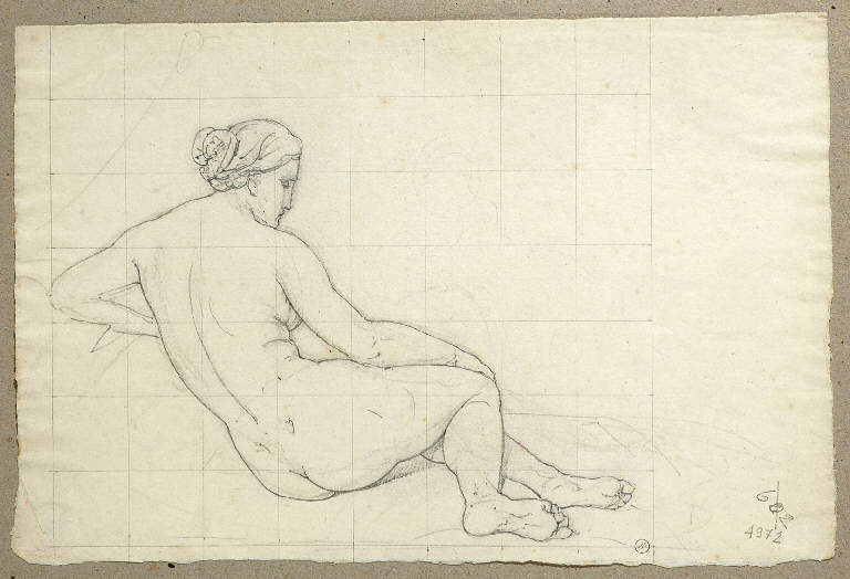 Figura femminile nuda (disegno, opera isolata) di Bisi Michele (secondo quarto sec. XIX)