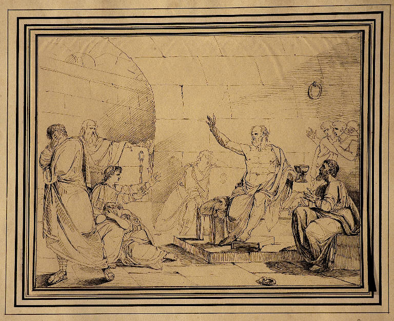 Morte di Socrate (disegno, opera isolata) di Bruni Fedor Antonovic (secc. XVIII/ XIX)