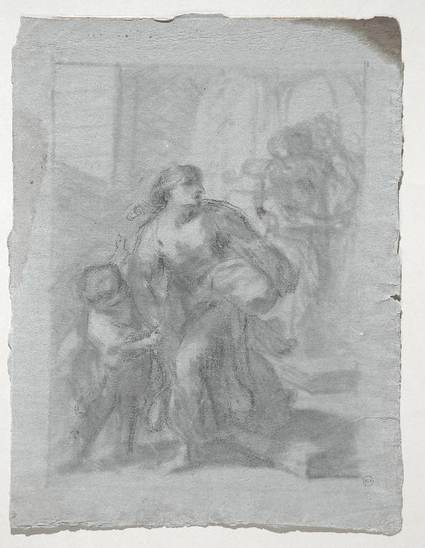 Agar e Ismaele cacciati da Abramo (disegno, opera isolata) - ambito italiano (secondo quarto sec. XIX)