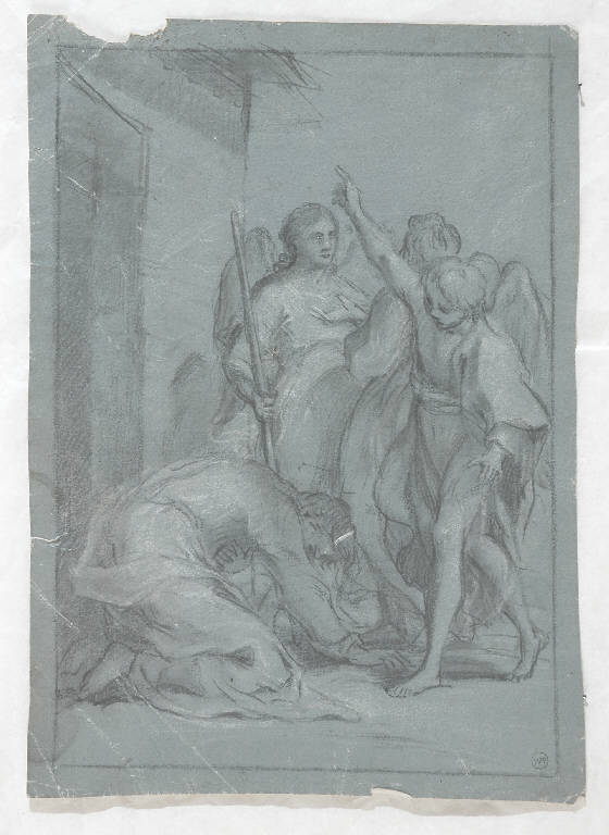 Tobia e san Raffaele arcangelo (disegno, opera isolata) - ambito italiano (secondo quarto sec. XIX)