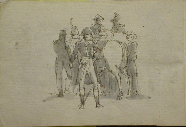 Napoleone a Lonato (disegno, elemento d'insieme) - ambito italiano (sec. XIX)