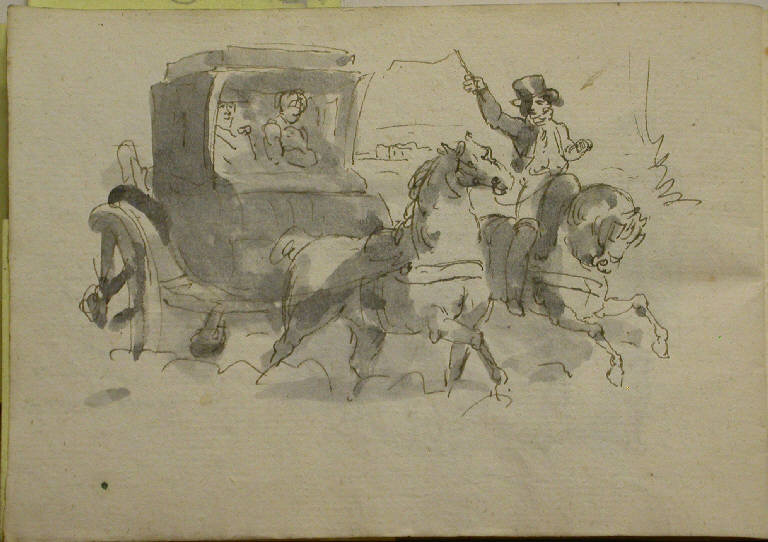 Il generale Leclerc conduce in Francia il prigioniero Toussaint Louverture (disegno, elemento d'insieme) - ambito italiano (sec. XIX)