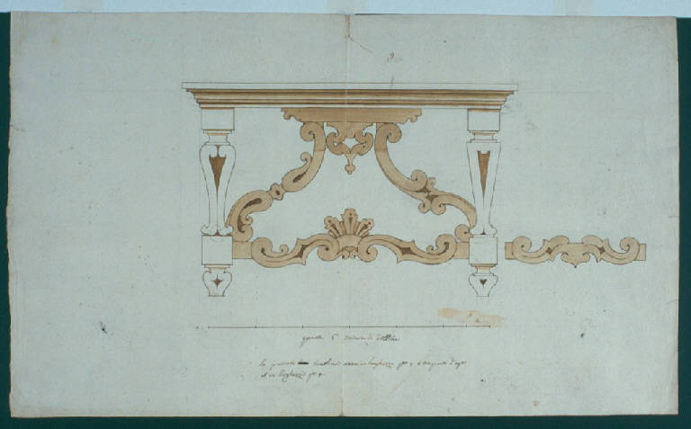 Tavolino/ Motivi decorativi geometrici (disegno, opera isolata) di Ligari Giovanni Pietro (secondo quarto sec. XVIII)