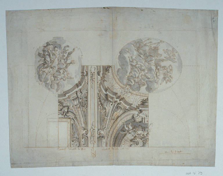 Quadratura architettonica (disegno, opera isolata) di Ligari Giovanni Pietro (secondo quarto sec. XVIII)