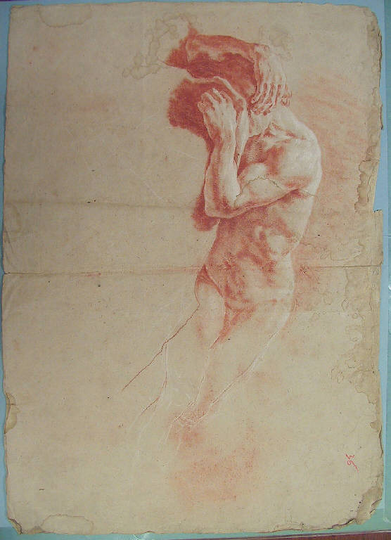 Figura maschile (disegno, opera isolata) di Ligari Cesare (sec. XVIII)