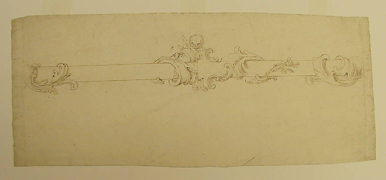 Elemento d'inferriata o balaustra (disegno, opera isolata) di Ligari Giovanni Pietro (prima metà sec. XVIII)
