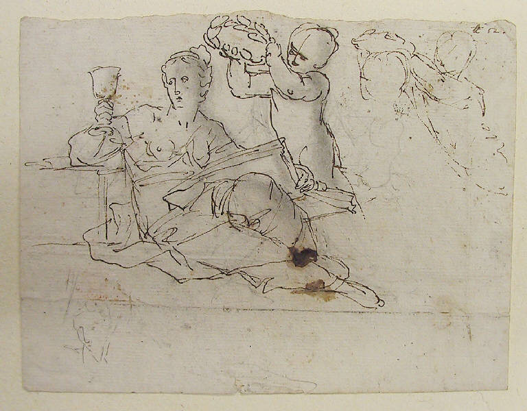 Figura allegorica Femminile (disegno, opera isolata) di Ligari Giovanni Pietro (sec. XVIII)