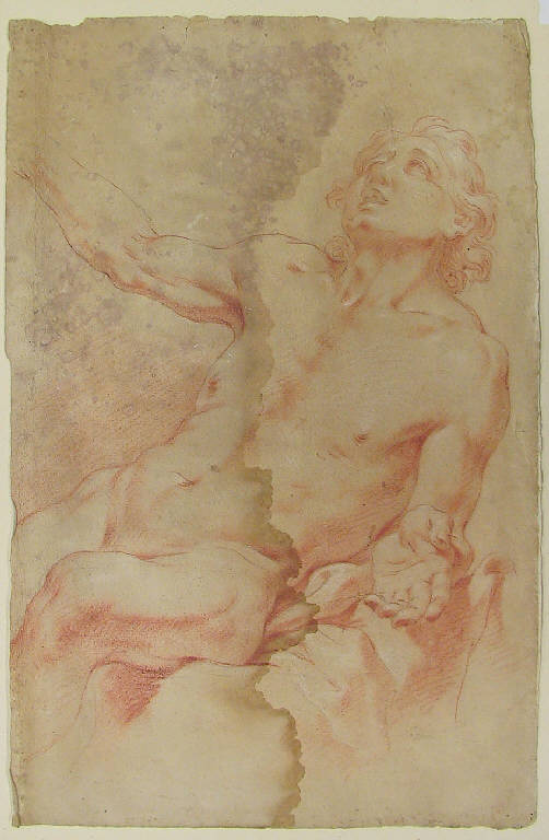 Figura maschile distesa (disegno, opera isolata) di Ligari Giovanni Pietro (prima metà sec. XVIII)