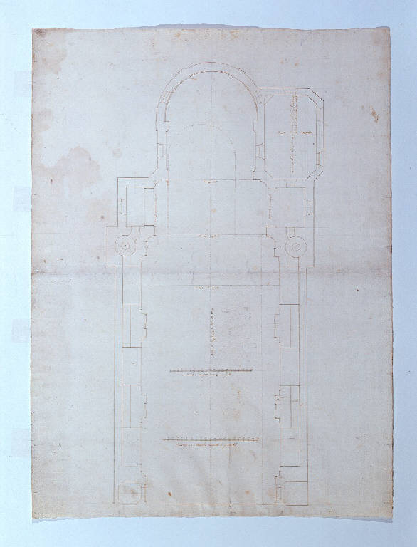 Planimetria della chiesa dei Santi Gervasio e Protasio a Sondrio (disegno, opera isolata) di Ligari Giovanni Pietro (sec. XVIII)