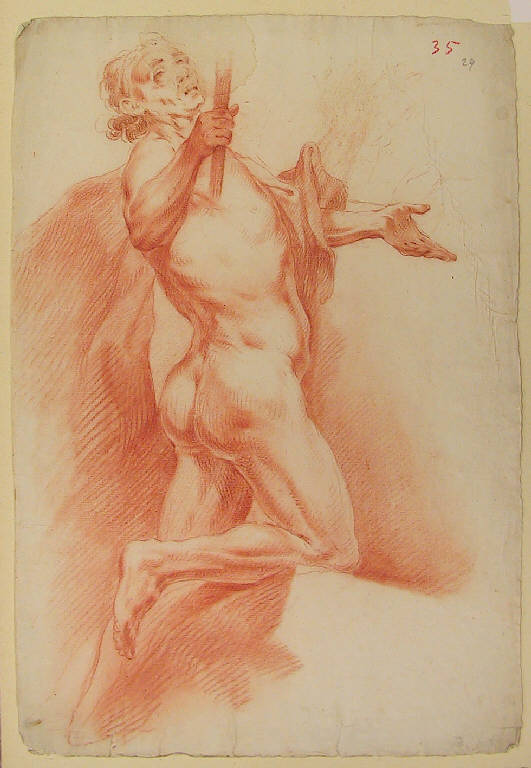 Figura maschile (disegno, opera isolata) di Ligari Giovanni Pietro (prima metà sec. XVIII)