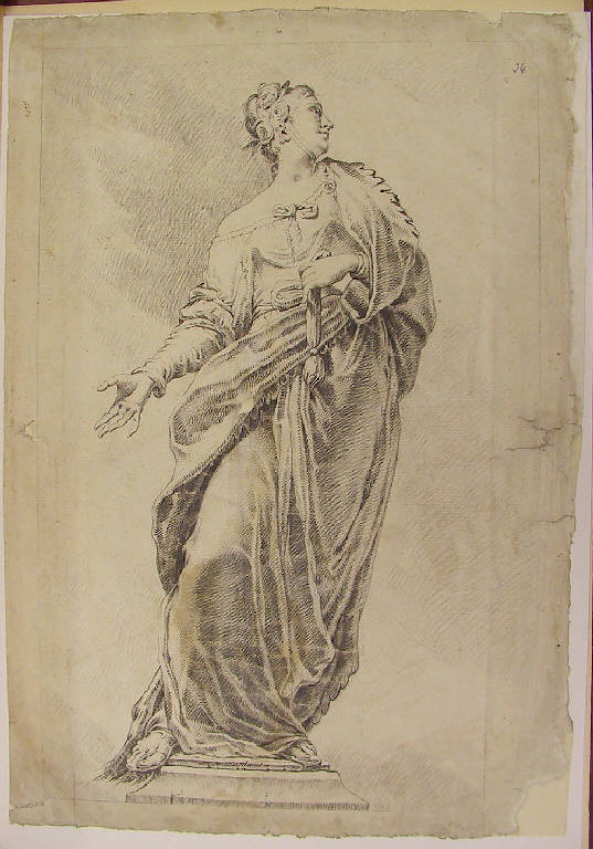 Allegoria della Pudicizia (disegno, opera isolata) di Ligari Cesare (sec. XVIII)