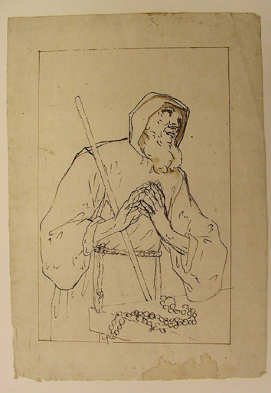 San Francesco di Paola (disegno, opera isolata) di Ligari Giovanni Pietro (secondo quarto sec. XVIII)