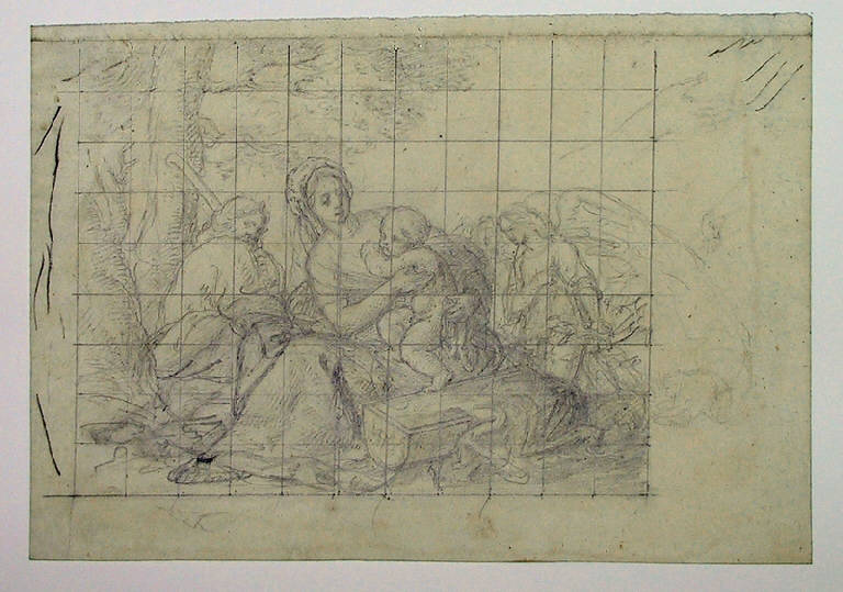 Riposo nella fuga in Egitto (disegno, opera isolata) di Ligari Angelo (sec. XIX)