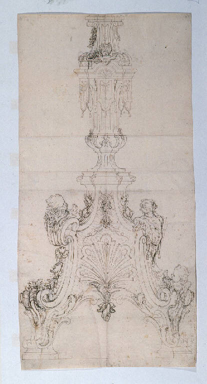 Candelabro (disegno, opera isolata) di Ligari Giovanni Pietro (prima metà sec. XVIII)