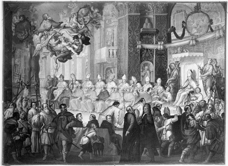 Canonizzazione di san Pio V (dipinto) di Masserotti Angelo (sec. XVIII)