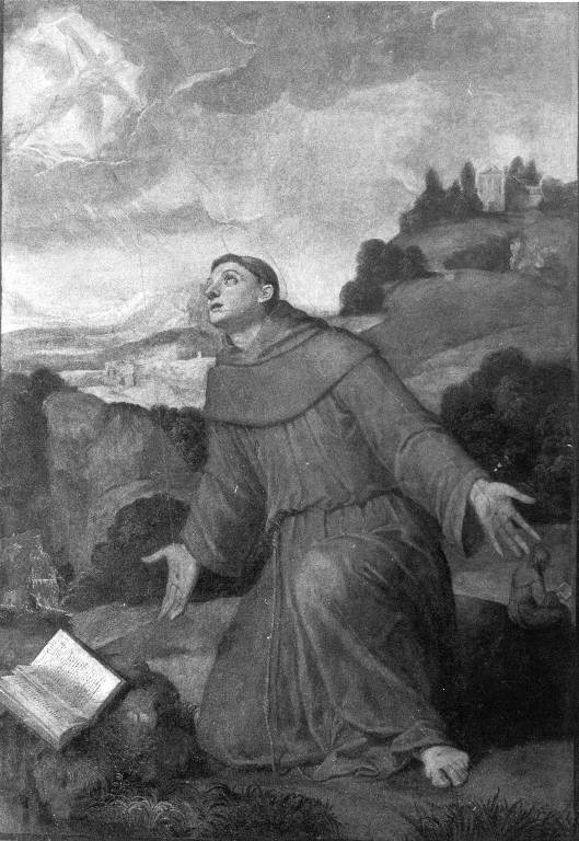 San Francesco d'Assisi riceve le stimmate (dipinto) di Riccio Domenico detto Brusasorci (seconda metà sec. XVI)