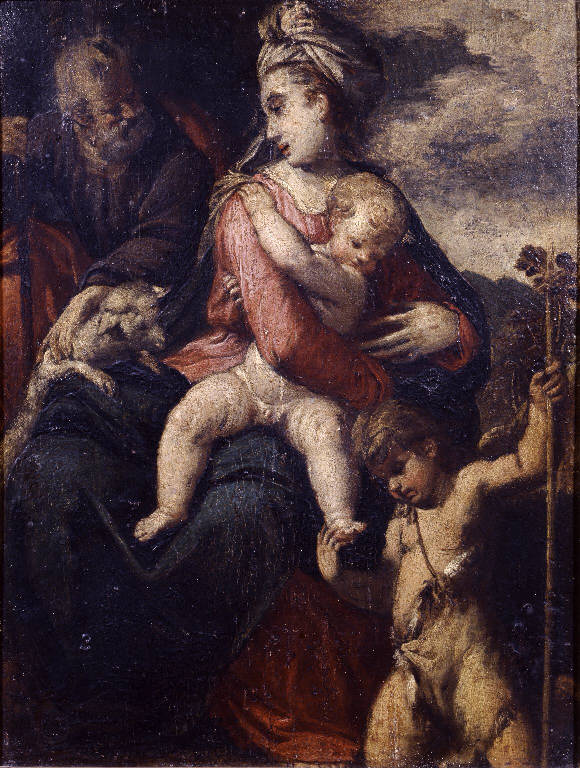 Sacra Famiglia con San Giovannino (dipinto) di Scarsella Ippolito detto Scarsellino (sec. XVI)