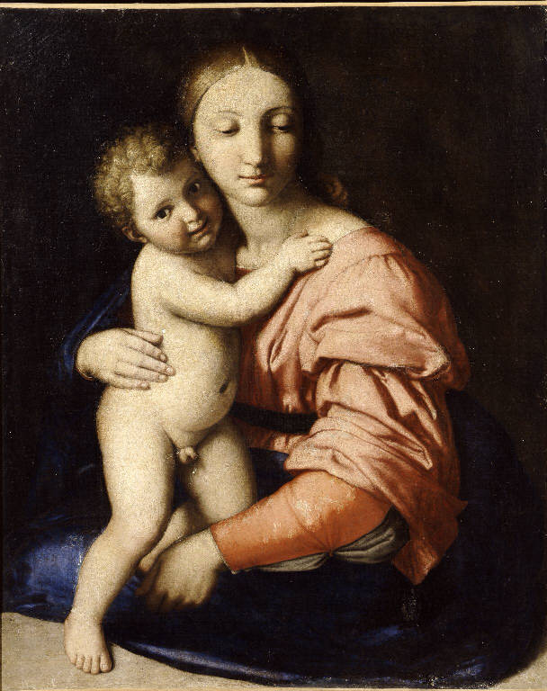Madonna con Bambino (dipinto) di Salvi Giovanni Battista detto Sassoferrato (cerchia) (sec. XVII)